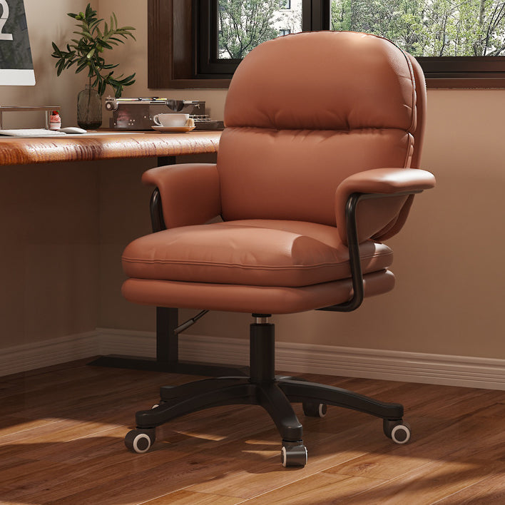 Moderner nordischer Nylon-Leder-Schreibtischstuhl mit Rückenlehne und Armlehne für das Home Office 