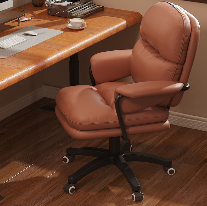 Moderner nordischer Nylon-Leder-Schreibtischstuhl mit Rückenlehne und Armlehne für das Home Office 