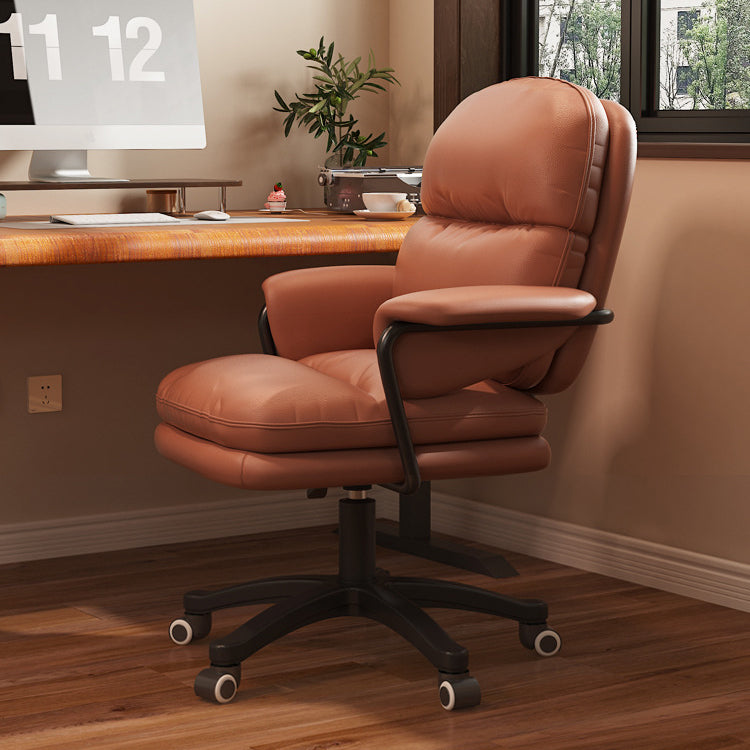 Moderner nordischer Nylon-Leder-Schreibtischstuhl mit Rückenlehne und Armlehne für das Home Office 