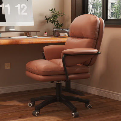 Moderner nordischer Nylon-Leder-Schreibtischstuhl mit Rückenlehne und Armlehne für das Home Office 