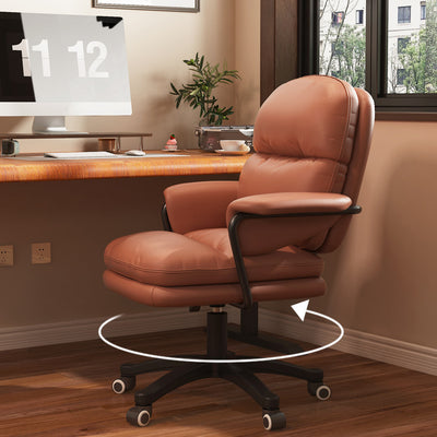 Moderner nordischer Nylon-Leder-Schreibtischstuhl mit Rückenlehne und Armlehne für das Home Office 