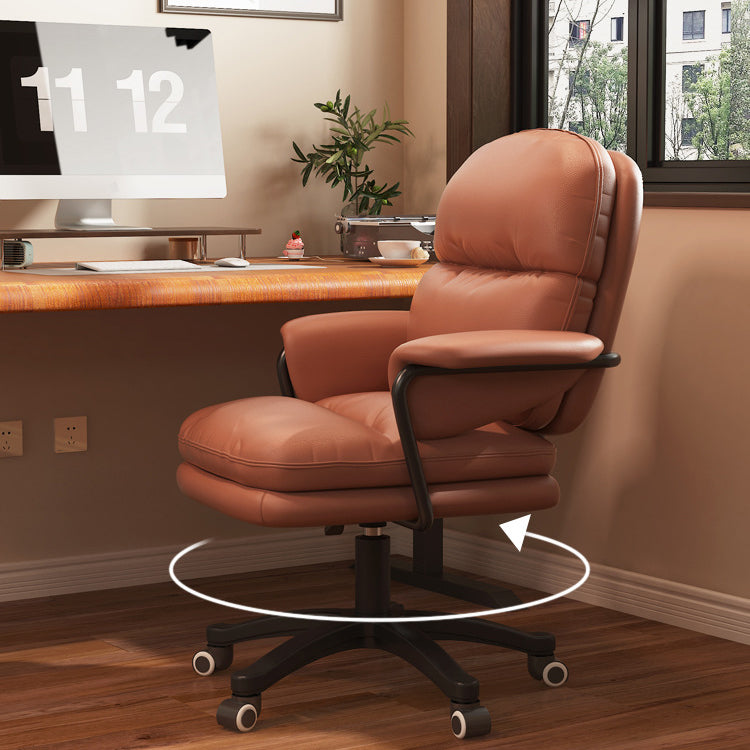 Moderner nordischer Nylon-Leder-Schreibtischstuhl mit Rückenlehne und Armlehne für das Home Office 