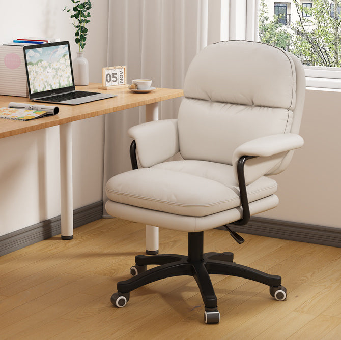 Moderner nordischer Nylon-Leder-Schreibtischstuhl mit Rückenlehne und Armlehne für das Home Office 