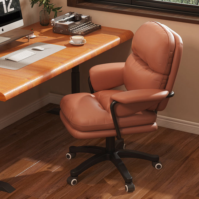 Moderner nordischer Nylon-Leder-Schreibtischstuhl mit Rückenlehne und Armlehne für das Home Office 
