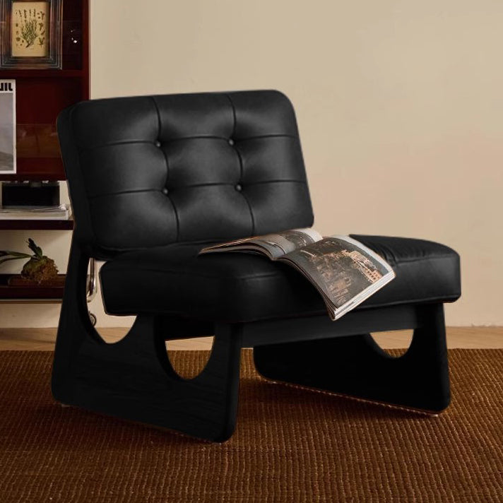 Modern Art Deco Leather Solid Wood Sofa Backrest Armless For Living Room