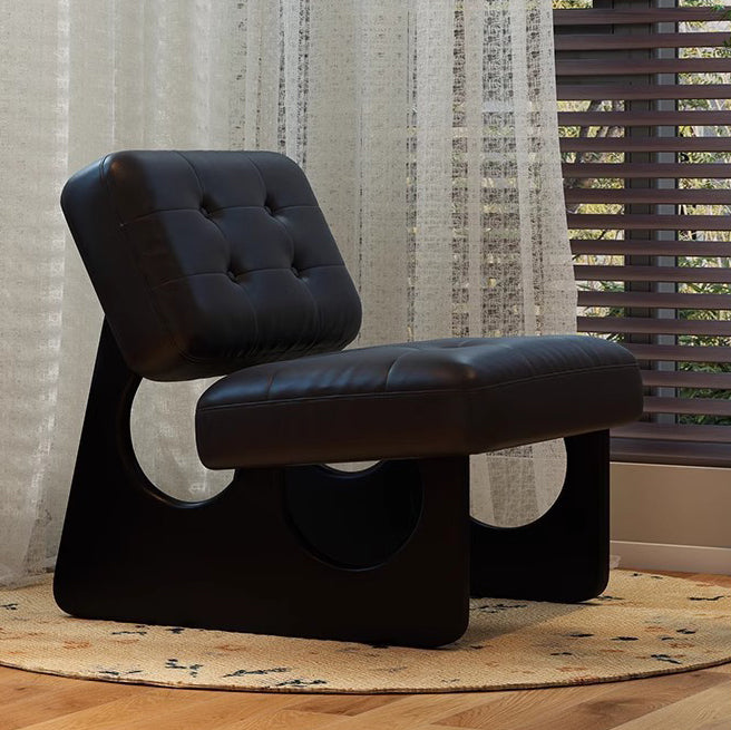 Modern Art Deco Leather Solid Wood Sofa Backrest Armless For Living Room