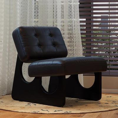 Modern Art Deco Leather Solid Wood Sofa Backrest Armless For Living Room