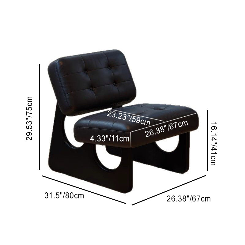 Modern Art Deco Leather Solid Wood Sofa Backrest Armless For Living Room