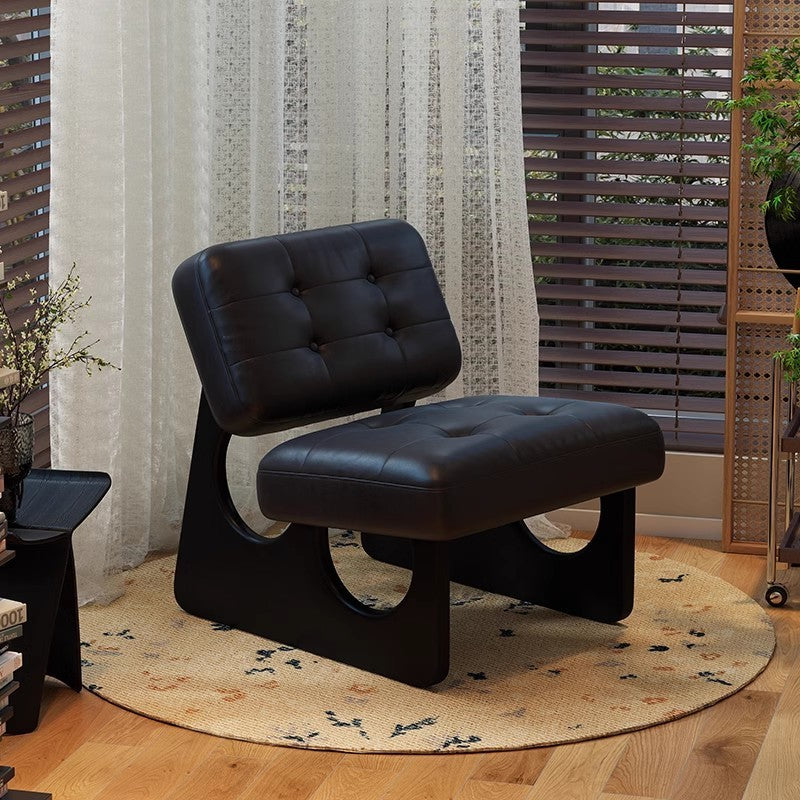 Modern Art Deco Leather Solid Wood Sofa Backrest Armless For Living Room