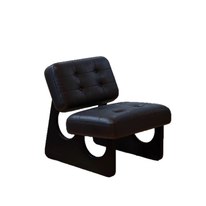 Modern Art Deco Leather Solid Wood Sofa Backrest Armless For Living Room