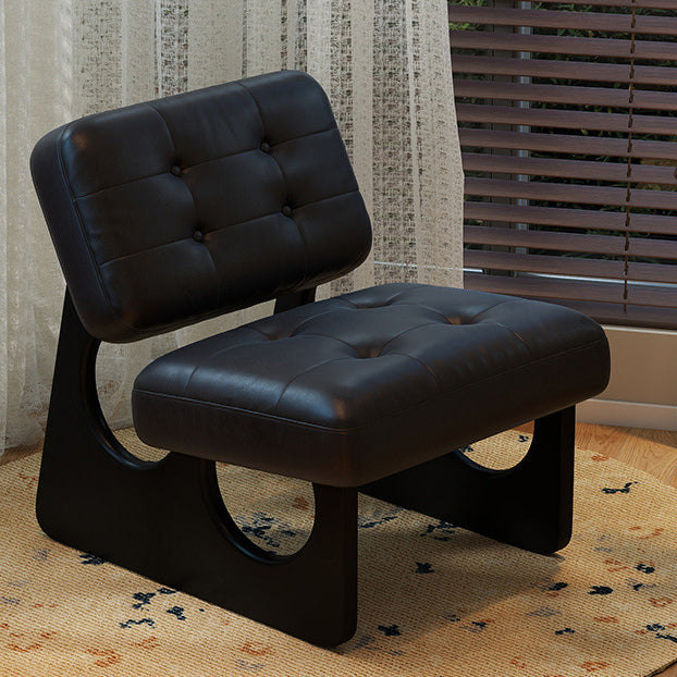 Modern Art Deco Leather Solid Wood Sofa Backrest Armless For Living Room