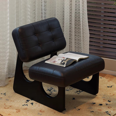 Modern Art Deco Leather Solid Wood Sofa Backrest Armless For Living Room