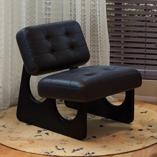 Modern Art Deco Leather Solid Wood Sofa Backrest Armless For Living Room