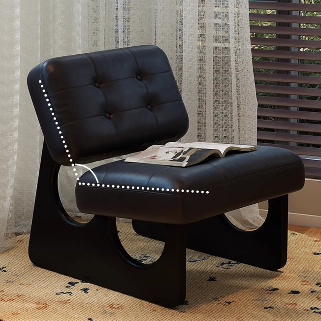 Modern Art Deco Leather Solid Wood Sofa Backrest Armless For Living Room