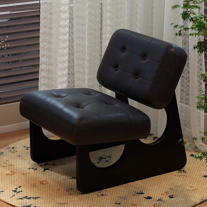 Modern Art Deco Leather Solid Wood Sofa Backrest Armless For Living Room
