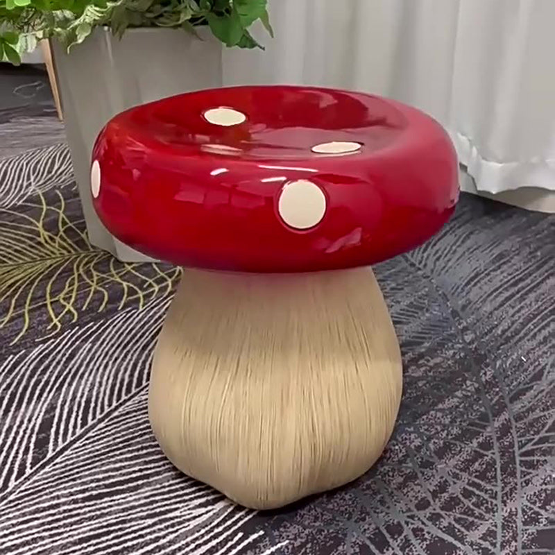 Contemporary Creative Mushroom Fiberglass Footstool Backless Armless For Living Room
