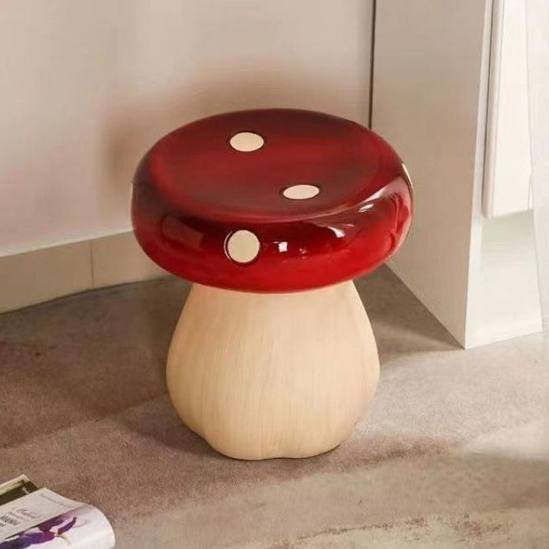 Contemporary Creative Mushroom Fiberglass Footstool Backless Armless For Living Room