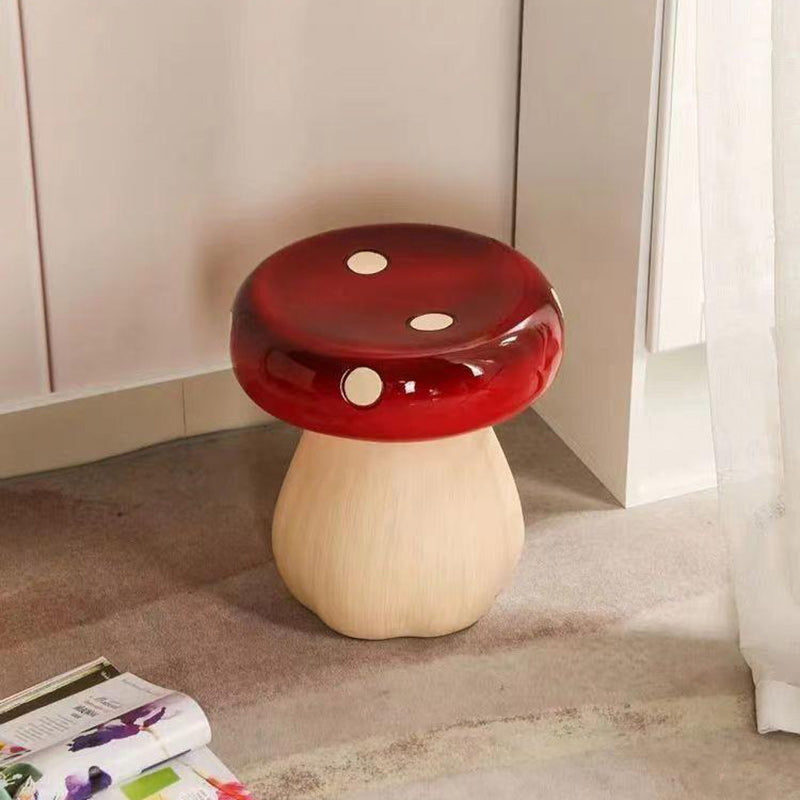 Contemporary Creative Mushroom Fiberglass Footstool Backless Armless For Living Room