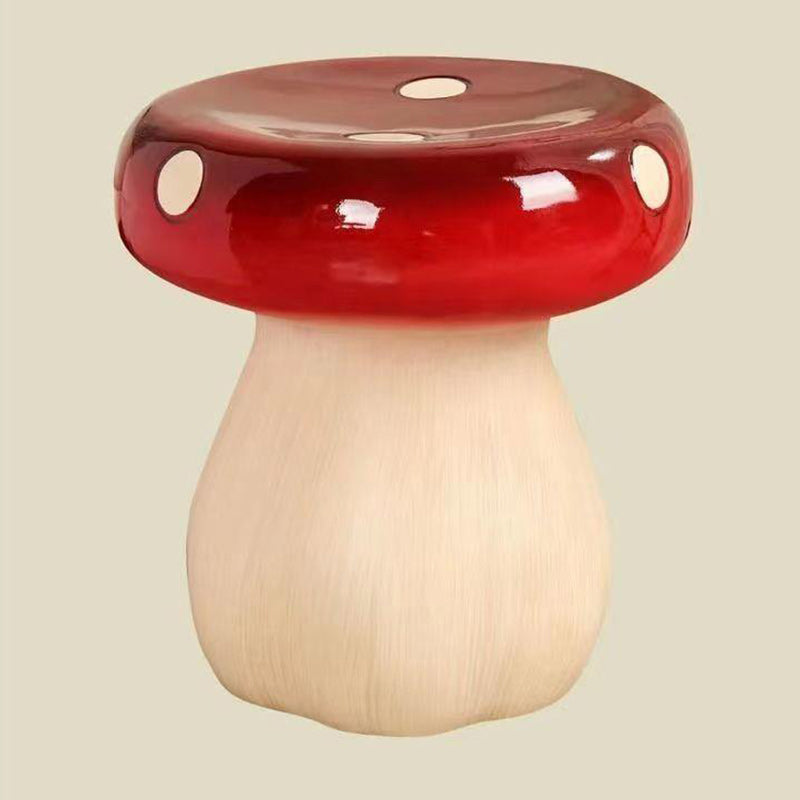 Contemporary Creative Mushroom Fiberglass Footstool Backless Armless For Living Room