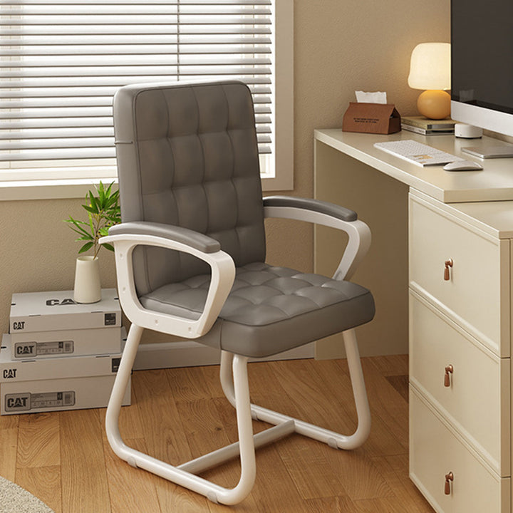 Modern Simplicity Rectangular PU Leather Carbon Steel Nylon Plywood Latex Desk Chair Backrest Armrest For Home Office