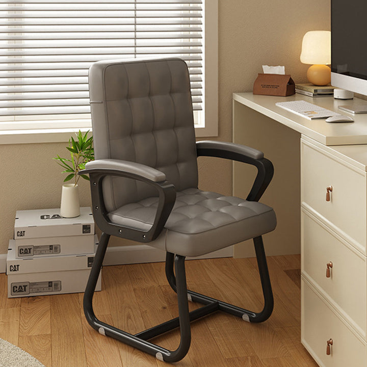 Modern Simplicity Rectangular PU Leather Carbon Steel Nylon Plywood Latex Desk Chair Backrest Armrest For Home Office