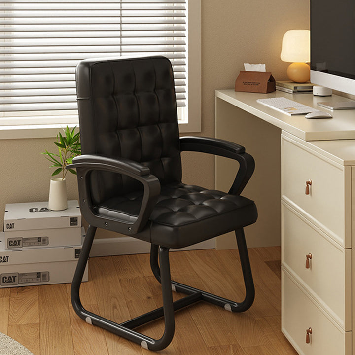 Modern Simplicity Rectangular PU Leather Carbon Steel Nylon Plywood Latex Desk Chair Backrest Armrest For Home Office