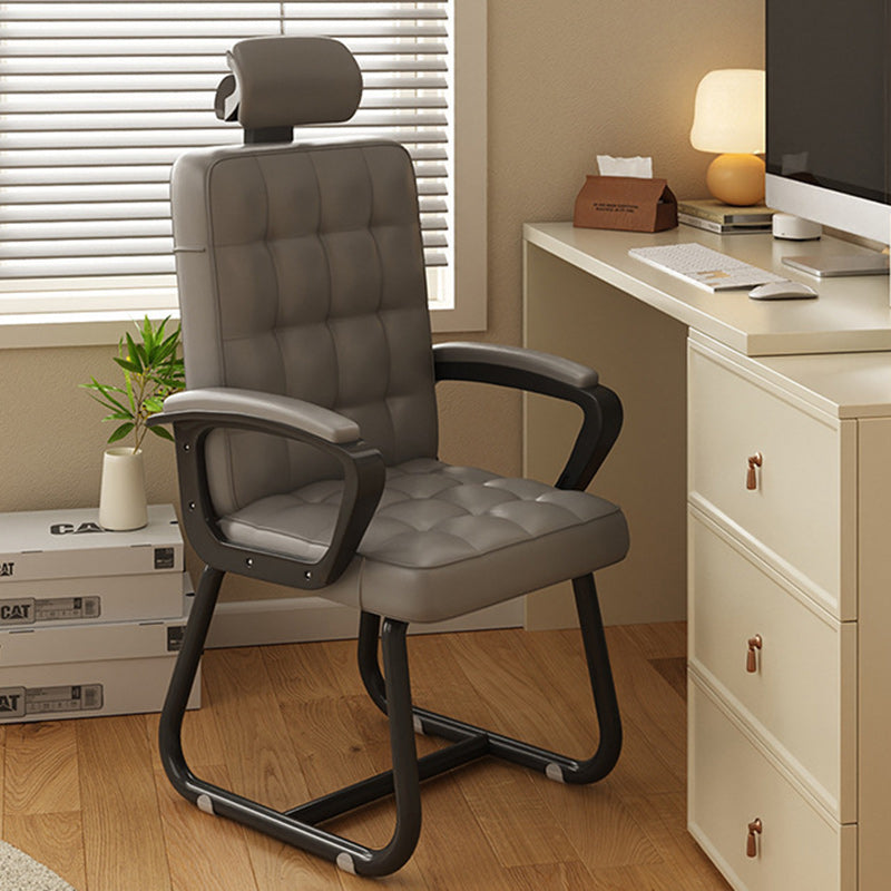 Modern Simplicity Rectangular PU Leather Carbon Steel Nylon Plywood Latex Desk Chair Backrest Armrest For Home Office