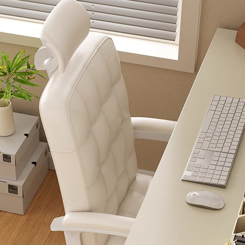 Modern Simplicity Rectangular PU Leather Carbon Steel Nylon Plywood Latex Desk Chair Backrest Armrest For Home Office