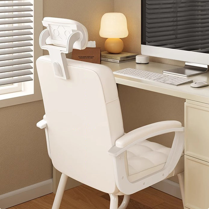 Modern Simplicity Rectangular PU Leather Carbon Steel Nylon Plywood Latex Desk Chair Backrest Armrest For Home Office