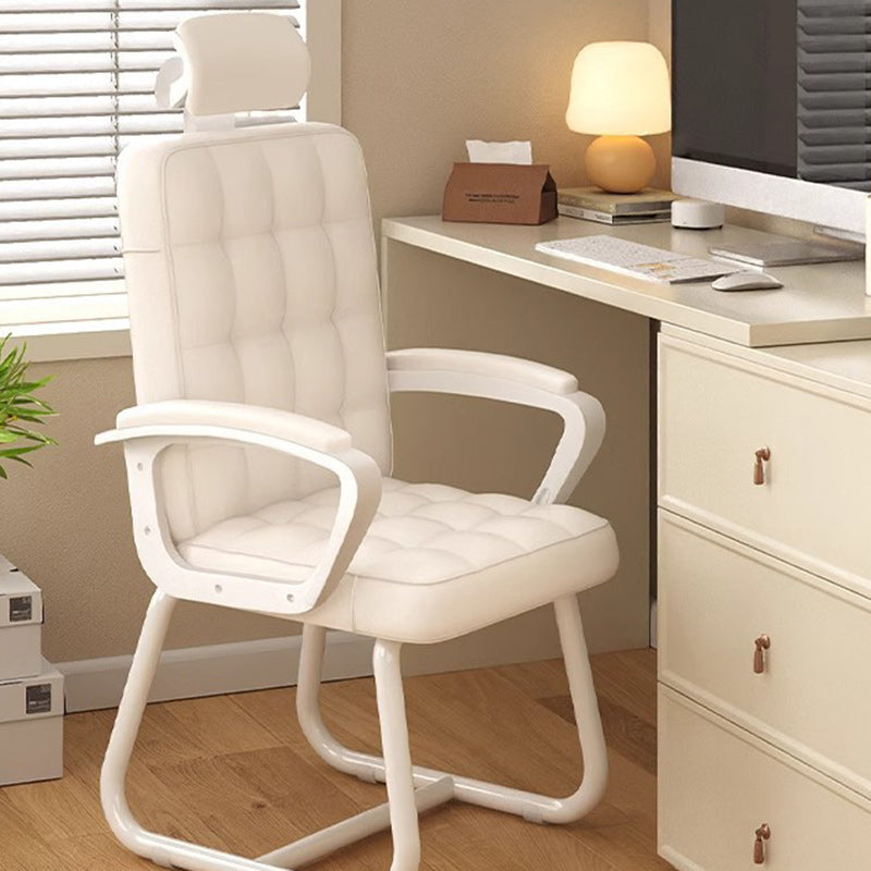 Modern Simplicity Rectangular PU Leather Carbon Steel Nylon Plywood Latex Desk Chair Backrest Armrest For Home Office