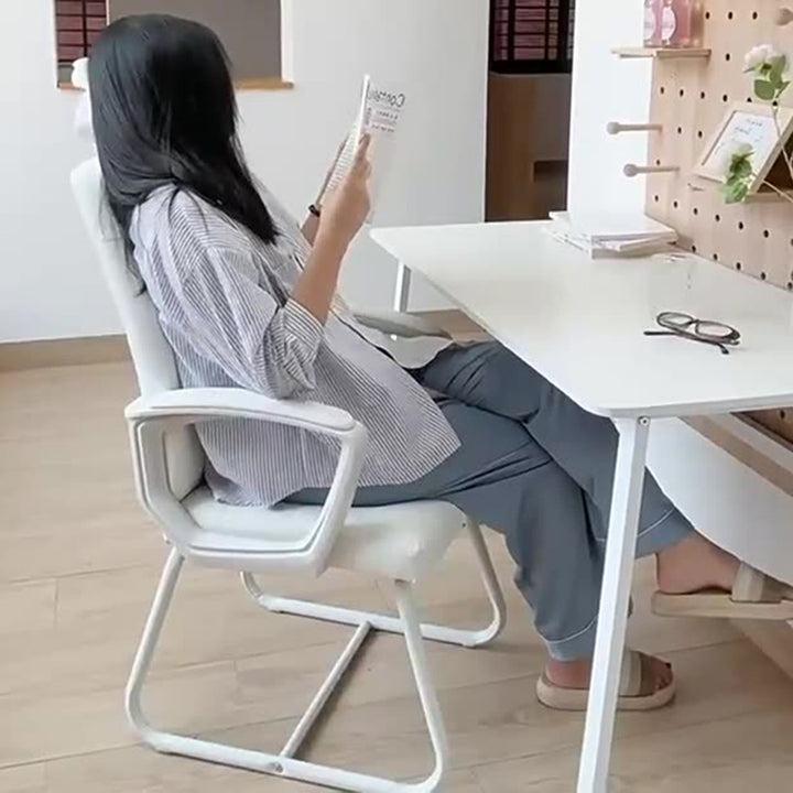 Modern Simplicity Rectangular PU Leather Carbon Steel Nylon Plywood Latex Desk Chair Backrest Armrest For Home Office