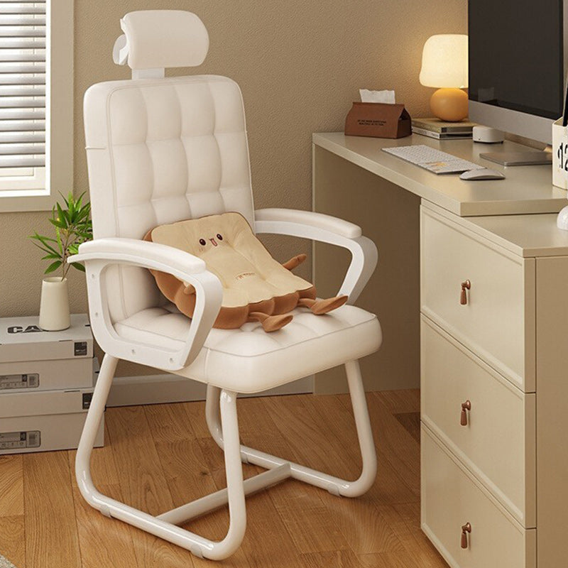 Modern Simplicity Rectangular PU Leather Carbon Steel Nylon Plywood Latex Desk Chair Backrest Armrest For Home Office