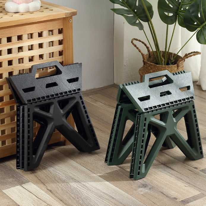Modern Simplicity Trapezoid Portable Foldable Full PP Low Stool Backless Armless For Living Room