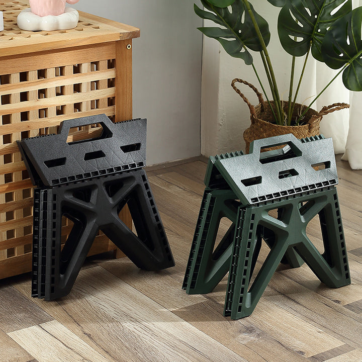 Modern Simplicity Trapezoid Portable Foldable Full PP Low Stool Backless Armless For Living Room