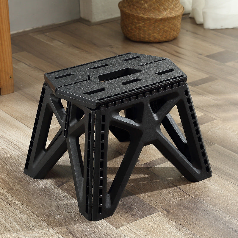 Modern Simplicity Trapezoid Portable Foldable Full PP Low Stool Backless Armless For Living Room