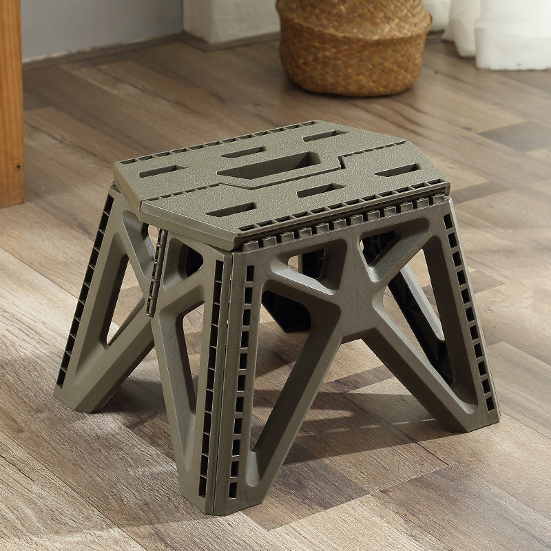 Modern Simplicity Trapezoid Portable Foldable Full PP Low Stool Backless Armless For Living Room