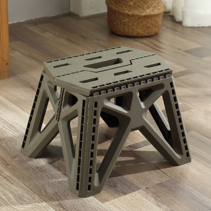 Modern Simplicity Trapezoid Portable Foldable Full PP Low Stool Backless Armless For Living Room