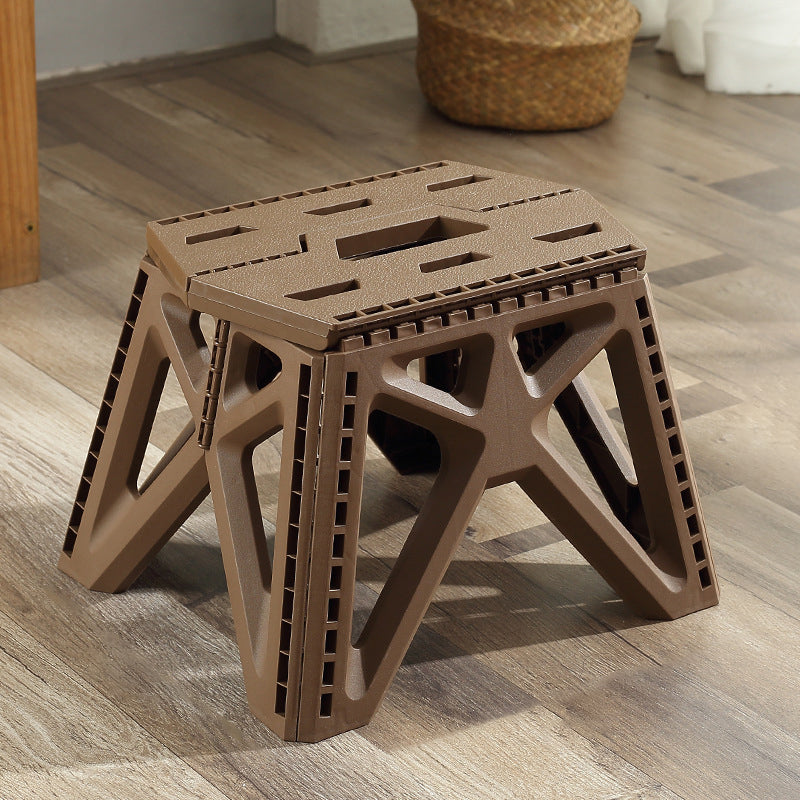 Modern Simplicity Trapezoid Portable Foldable Full PP Low Stool Backless Armless For Living Room