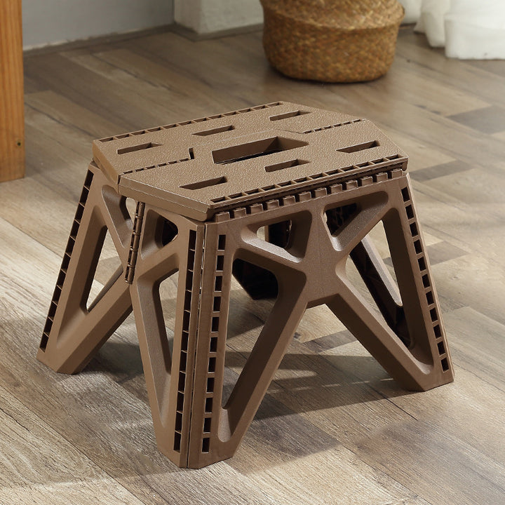 Modern Simplicity Trapezoid Portable Foldable Full PP Low Stool Backless Armless For Living Room
