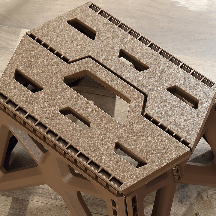 Modern Simplicity Trapezoid Portable Foldable Full PP Low Stool Backless Armless For Living Room