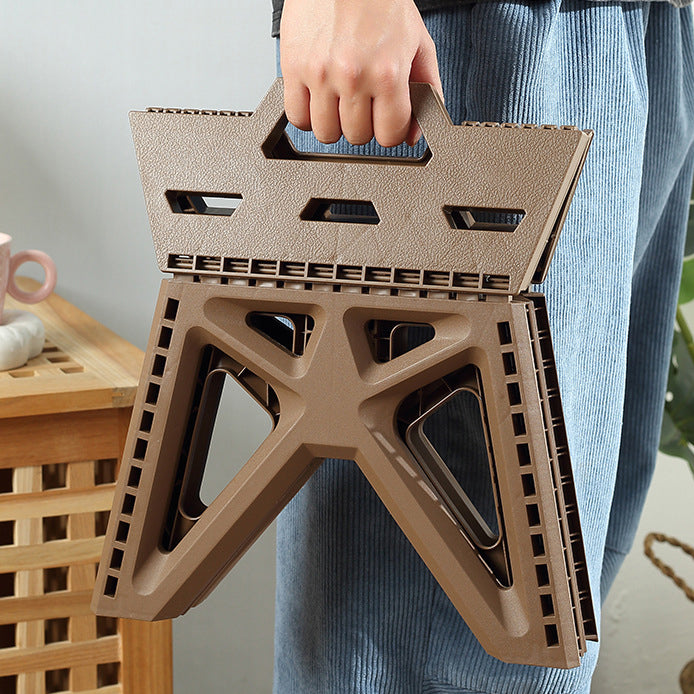 Modern Simplicity Trapezoid Portable Foldable Full PP Low Stool Backless Armless For Living Room