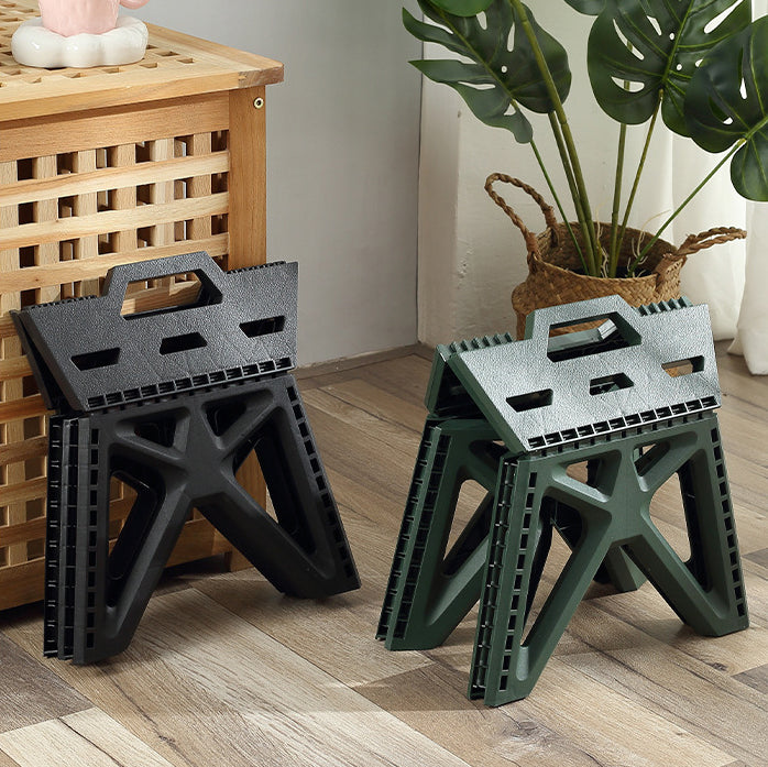 Modern Simplicity Trapezoid Portable Foldable Full PP Low Stool Backless Armless For Living Room