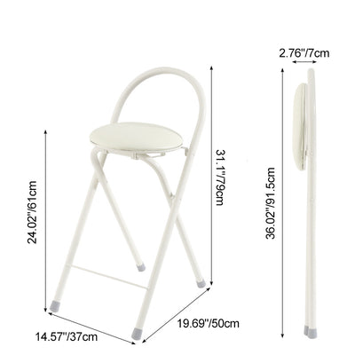 Modern Simplicity PU Iron Foldable Bar Stool Backrest Armless For Dining Room