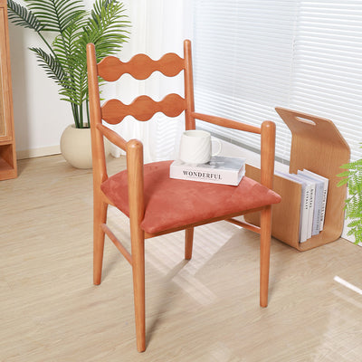 Chaise de salle à manger contemporaine rétro en flanelle cendrée avec dossier et accoudoirs pour salle à manger 