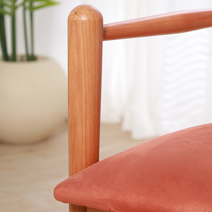 Chaise de salle à manger contemporaine rétro en flanelle cendrée avec dossier et accoudoirs pour salle à manger 