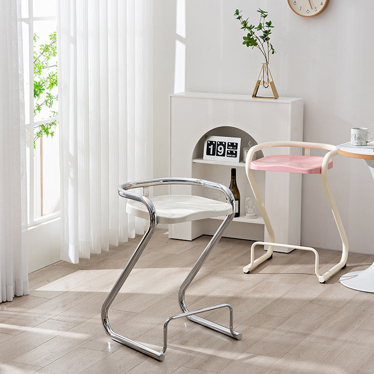 Tabouret de bar contemporain en fer ABS nordique géométrique sans dossier ni accoudoirs pour salle à manger 