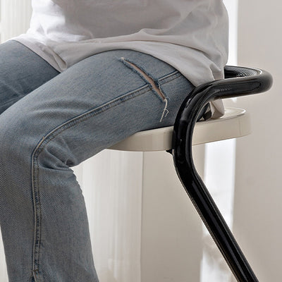 Tabouret de bar contemporain en fer ABS nordique géométrique sans dossier ni accoudoirs pour salle à manger 