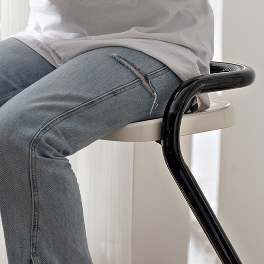 Tabouret de bar contemporain en fer ABS nordique géométrique sans dossier ni accoudoirs pour salle à manger 