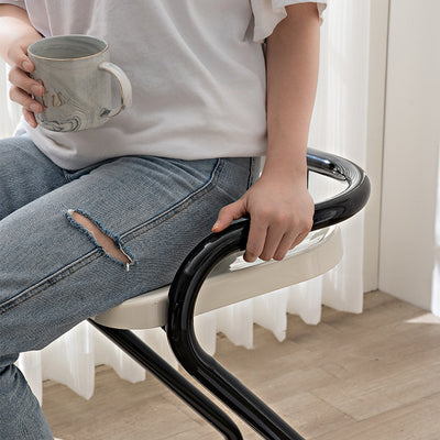 Tabouret de bar contemporain en fer ABS nordique géométrique sans dossier ni accoudoirs pour salle à manger 