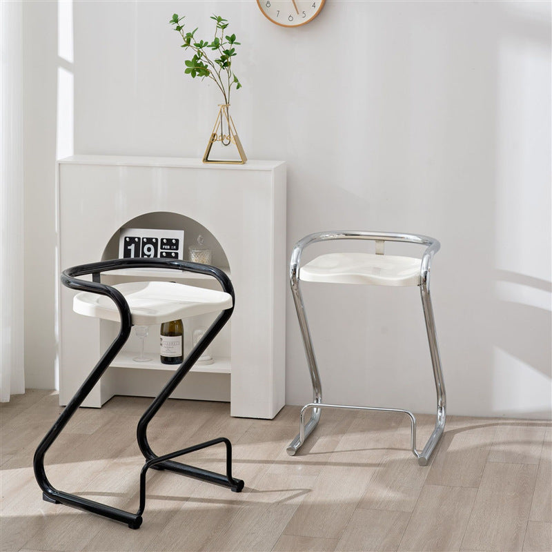 Tabouret de bar contemporain en fer ABS nordique géométrique sans dossier ni accoudoirs pour salle à manger 